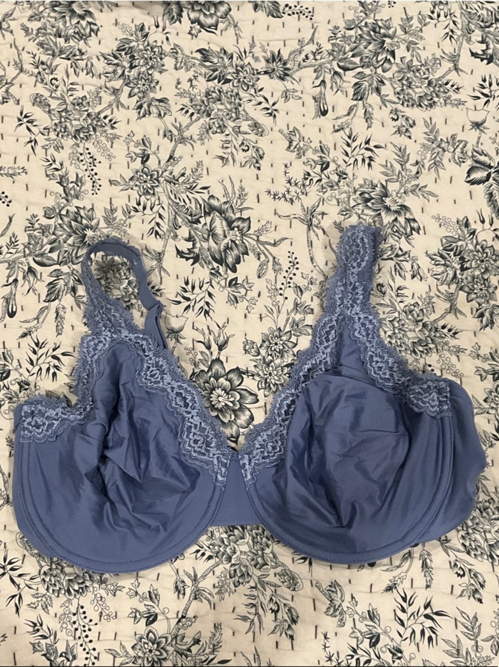 Wacoal Blue Lace Trim Underwire Bra like new new